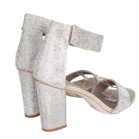 Jeffrey Campbell Kassidy Silver Rhinestone Platform Heels Women's Size 10 - Picture 4 of 9